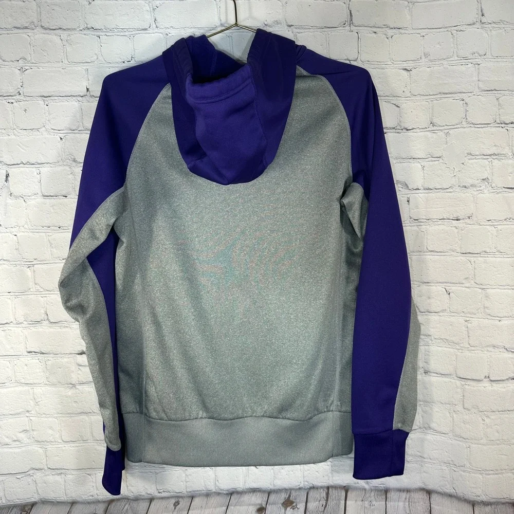 Nike JMU James Madison University Therma-FIT Hoodie Grey Purple Full Zip Medium